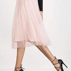 English Factory Blush Light Pink Tulle Skirt Sz L